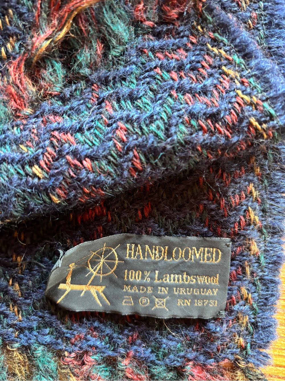 Handloomed 100% Lambswool Multicolor Knit Scarf